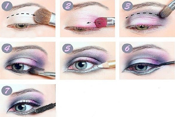 Как сделать макияж смоки айс цветные