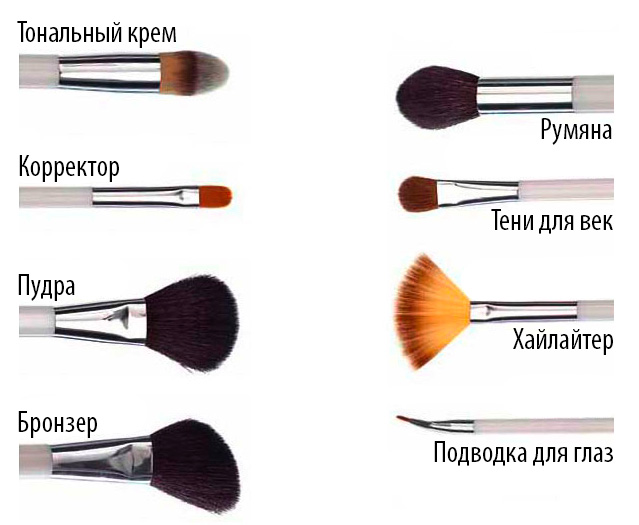 инструменты для нанесения макияжа