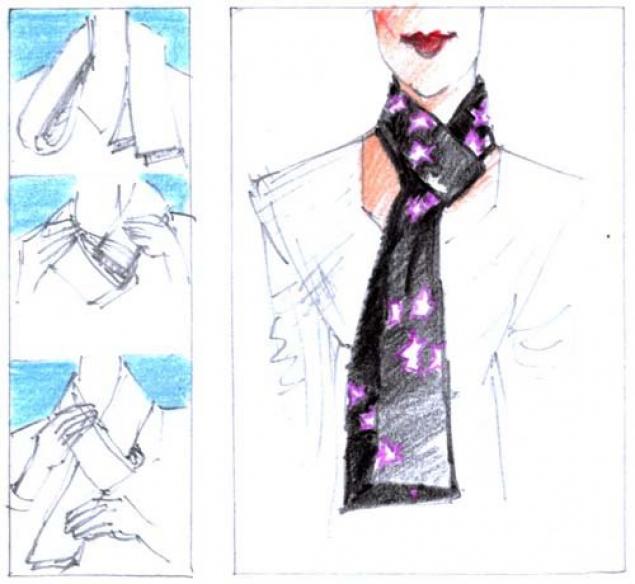Как красиво завязать шарф, палантин, платок, фото № 1