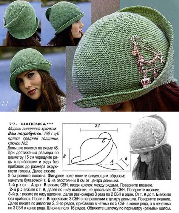 Замечательные шляпки: вяжем по схемам, фото № 13