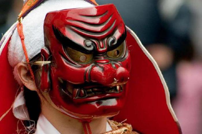 Японская маска демонов тату
