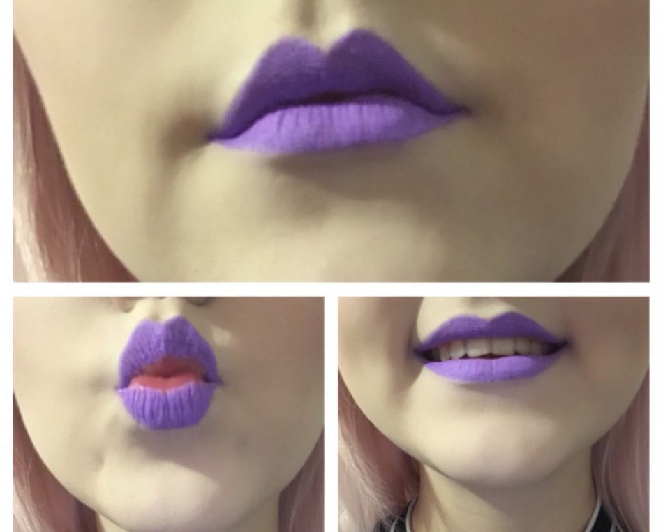 Матовый-лиловый дизайн губ