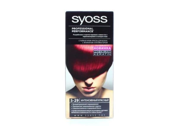 Красная стойкая краска для волос Syoss