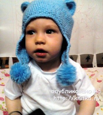 Кото - шапка с ушками для ребёнка 3-4 лет