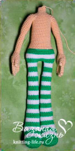 Готовое тело с руками куклы амигуруми