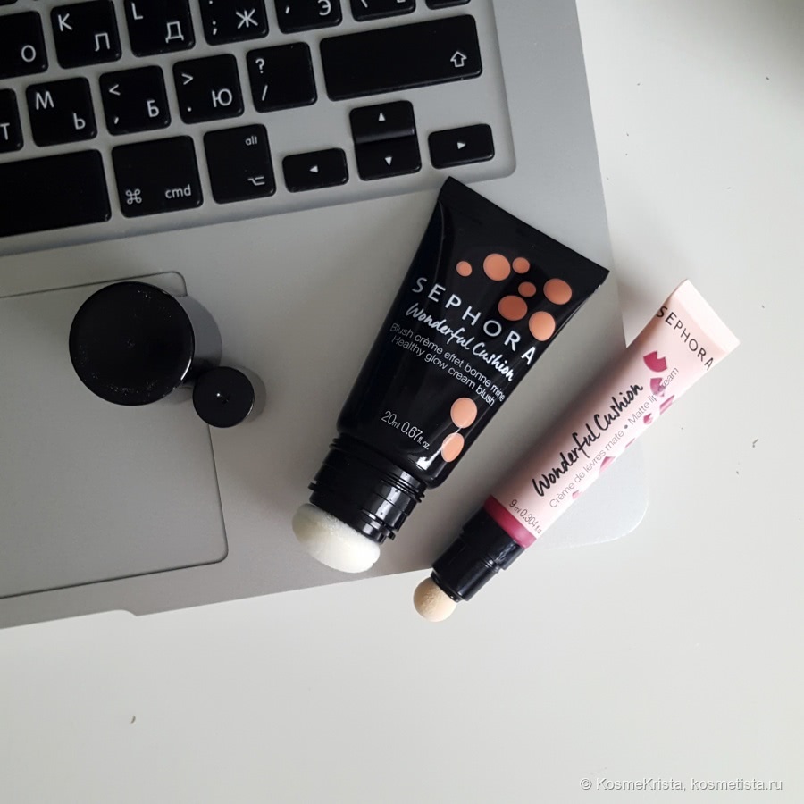 Новинки от Sephora Wonderful Cushion Blush crème а в оттенке 05 Peach Bomb и Wonderful Cushion Matte Lip Cream в оттенке 04 Wonderful Fuchsia