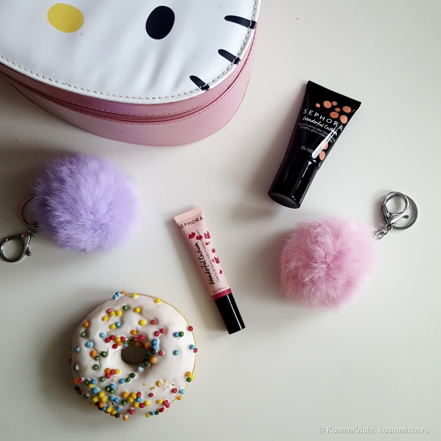 Новинки от Sephora Wonderful Cushion Blush crème а в оттенке 05 Peach Bomb и Wonderful Cushion Matte Lip Cream в оттенке 04 Wonderful Fuchsia