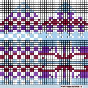Схема вязания орнамента"Снежинка" для детской варежки