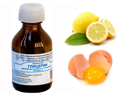 глицерин, лимон и желток