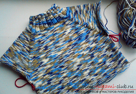Бесшовный реглан-свитер спицами.Описание и фотографии вязания зимнего теплого свитера для ребенка. Фото №2