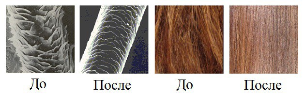 волосы до и после кератина
