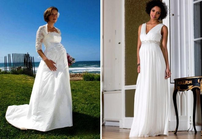 беременные девушки в свадебных платьях
