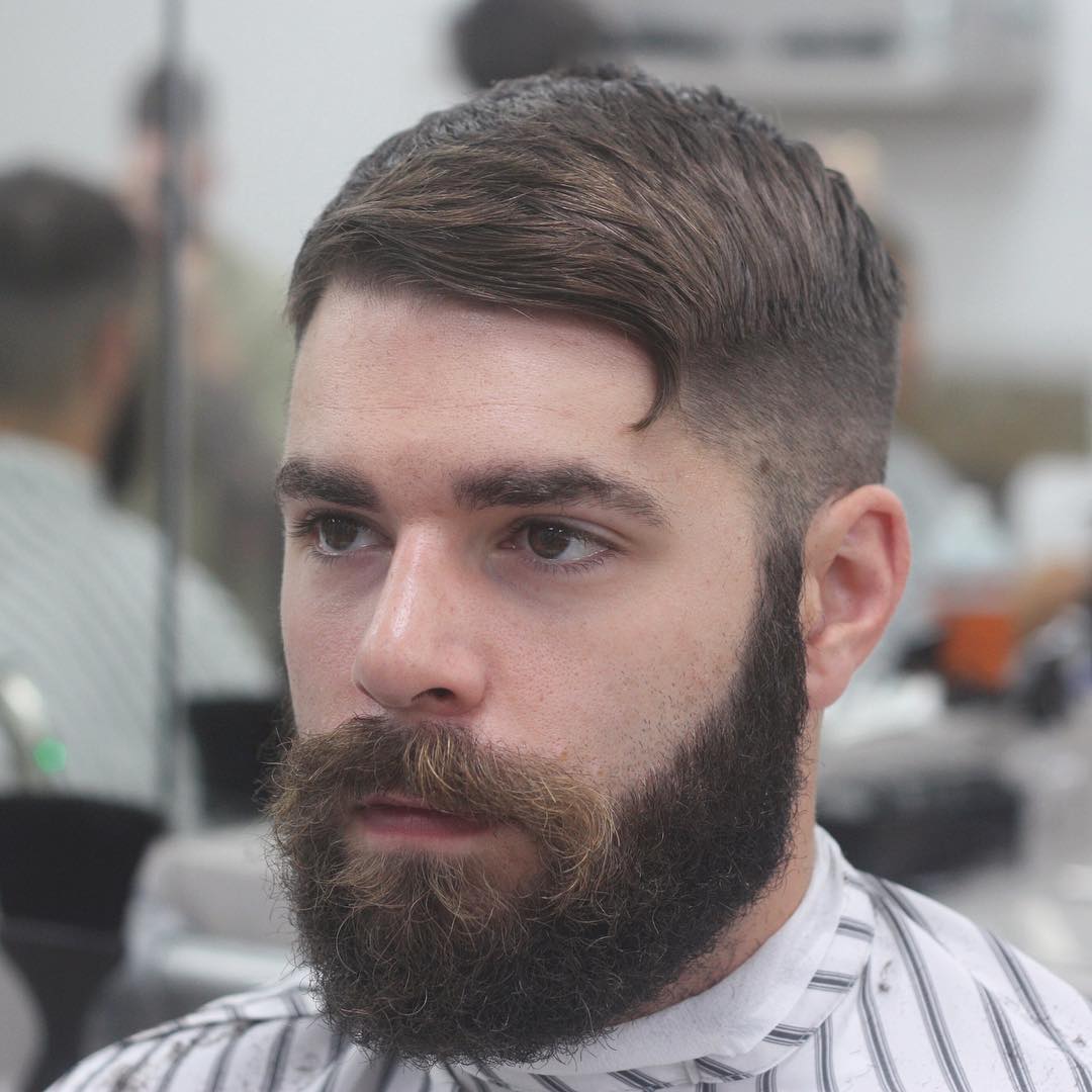 Textured comb over haircut